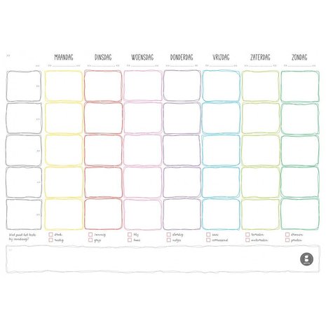 Bloc-notes planificateur hebdomadaire